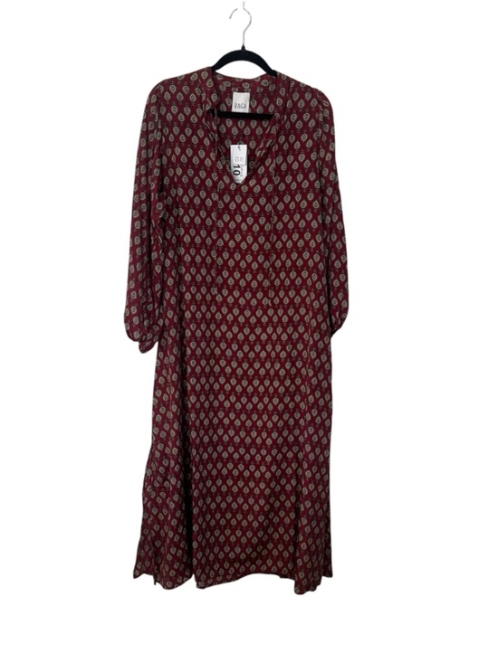 RAGA Dresses & Skirts - Raga Women’s Long Sleeve V-Neck Rahi L/S Maxi Dress in Burgundy Sz L NWT